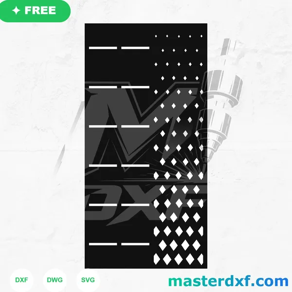 Diamond Dot Gradient Address Plaque Free DXF DXF File